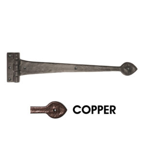 16″ Spear End Faux Hinge Assembly (non-rotating); Elegance Copper Finish