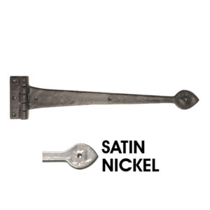 16" Spear End Faux Hinge Assembly (non-rotating); Elegance Satin Nickel Finish