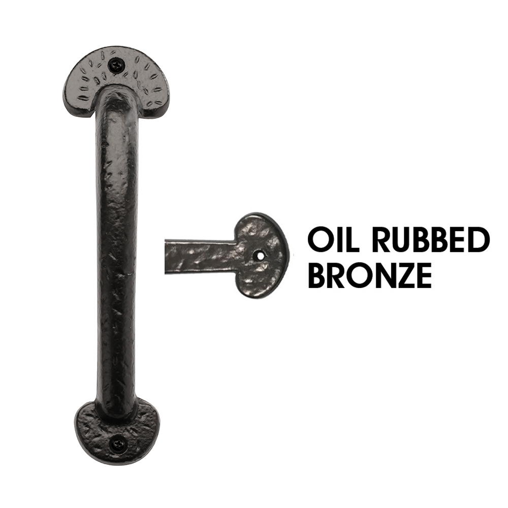 9" Colonial Bean End Pull Handle; Elegance Oil Rubbed Bronze finish