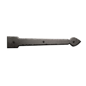 16 in. Rustic Spear End Hinge w/Flat End; Black
