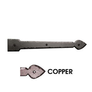 16 in. Rustic Spear End Hinge w/Flat End; Copper