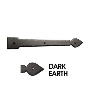 16 in. Rustic Spear End Hinge w/Flat End; Dark Earth