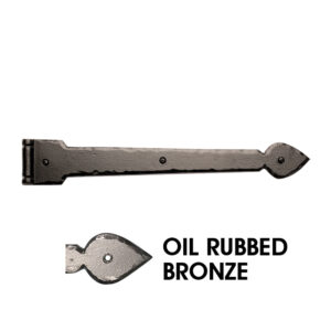 16 in. Rustic Hinge w/Butt Pin End; Oil Rubbed Bronze