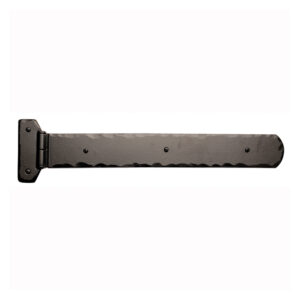 17” Rustic Mission Hinge Assembly w/Lip & Butt Plate; Black