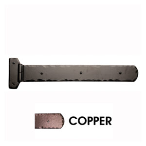 17” Rustic Mission Hinge Assembly w/Lip & Butt Plate; Copper