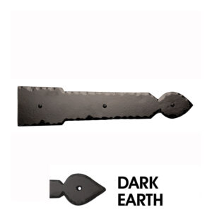 16” Rustic Ranch Spear End Hinge; Dark Earth