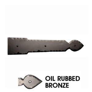 16” Rustic Ranch Spear End Hinge; Oil Rubbed Bronze