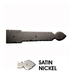 16” Rustic Ranch Spear End Hinge; Satin Nickel