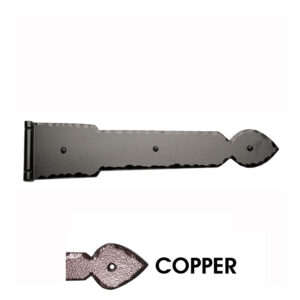 16” Rustic Ranch Spear End Hinge w/Butt Pin; Copper