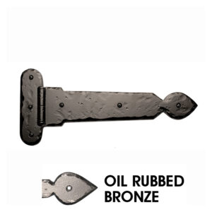 16” Rustic Ranch Spear End Faux Hinge Assembly; Oil Rubbed Bronze