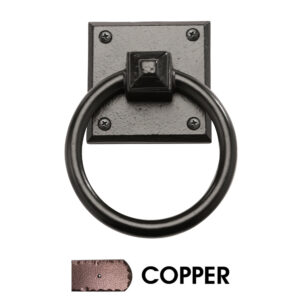 4 1/2” Square Rustic Mission Ring Pull; Copper