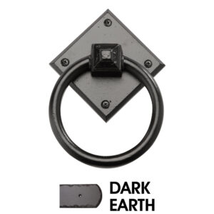4 1/2” Diamond Shaped Rustic Mission Ring Pull; Dark Earth