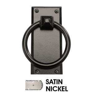 4 1/2” Rustic Tall Mission Ring Pull; Satin Nickel