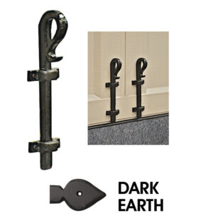 10 in. Rustic Cane Bolt Latch; Dark Earth