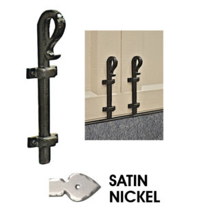 10 in. Rustic Cane Bolt Latch; Satin Nickel
