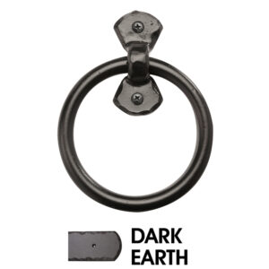 4 1/2” Rustic Ring Pull w/Keeper Only; Dark Earth