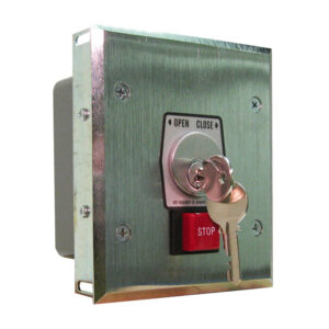 1-KFS Keyed Control, Open/Close w/Stop Momentary Contact; Flush Mount