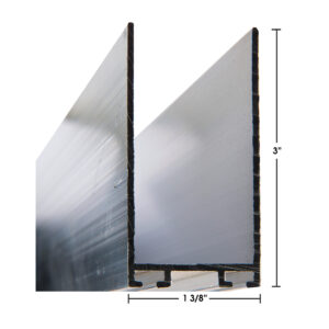 1 3/8 in. x 3 in. x 8 ft.2 in.  Aluminum Adjustable Bottom Rail